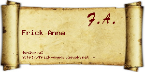 Frick Anna névjegykártya
